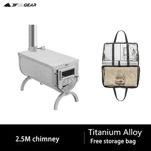 Ultralight Titanium and Stainless Steel Wood Stove For Camping Outdoor Survival