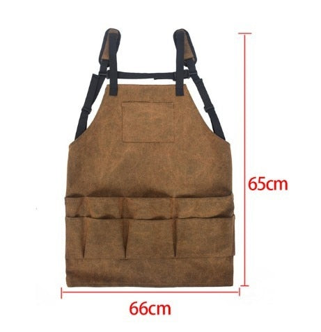 Multifunctional Tool Apron Woodworking Apron Durable Goods Heavy Duty Waxed Unisex Canvas Work Apron Waterproof Apron for Tools
